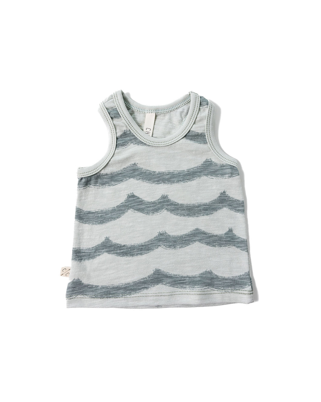 ringer tank top - waves on mineral