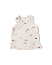 Load image into Gallery viewer, ringer tank top - cherries on natural