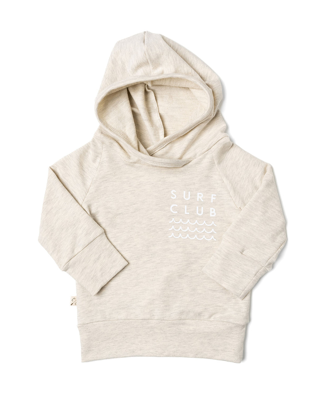 trademark raglan hoodie - surf club on oat