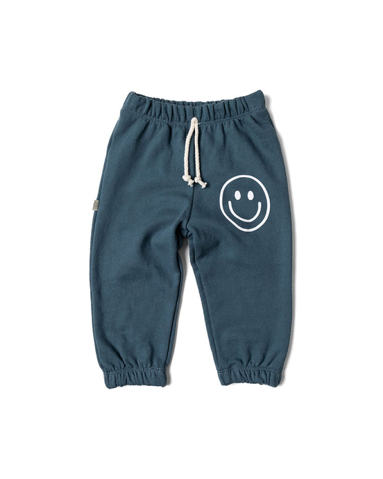vintage sweatpant - smile patch on admiral blue