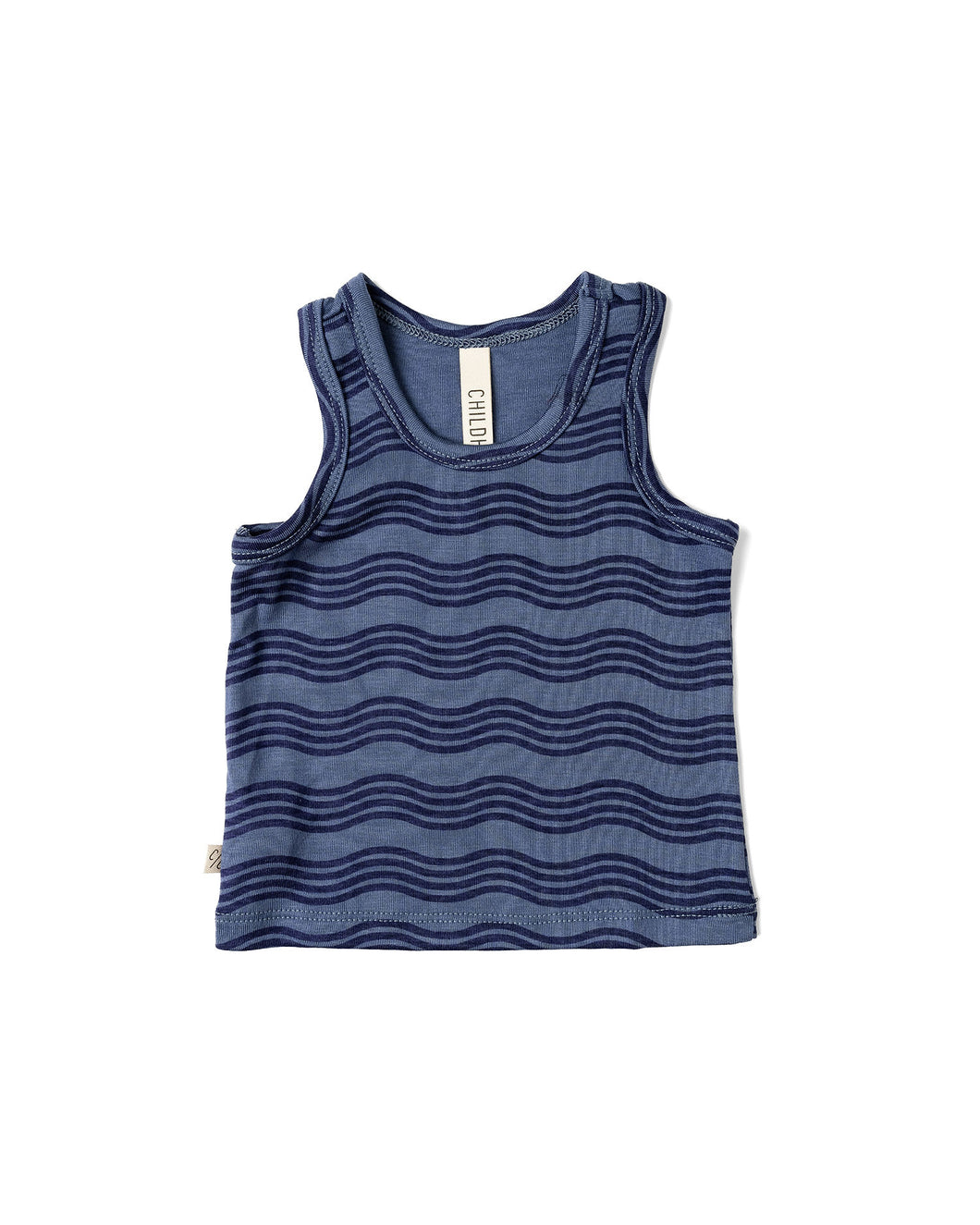 rib knit tank top - wavy lines