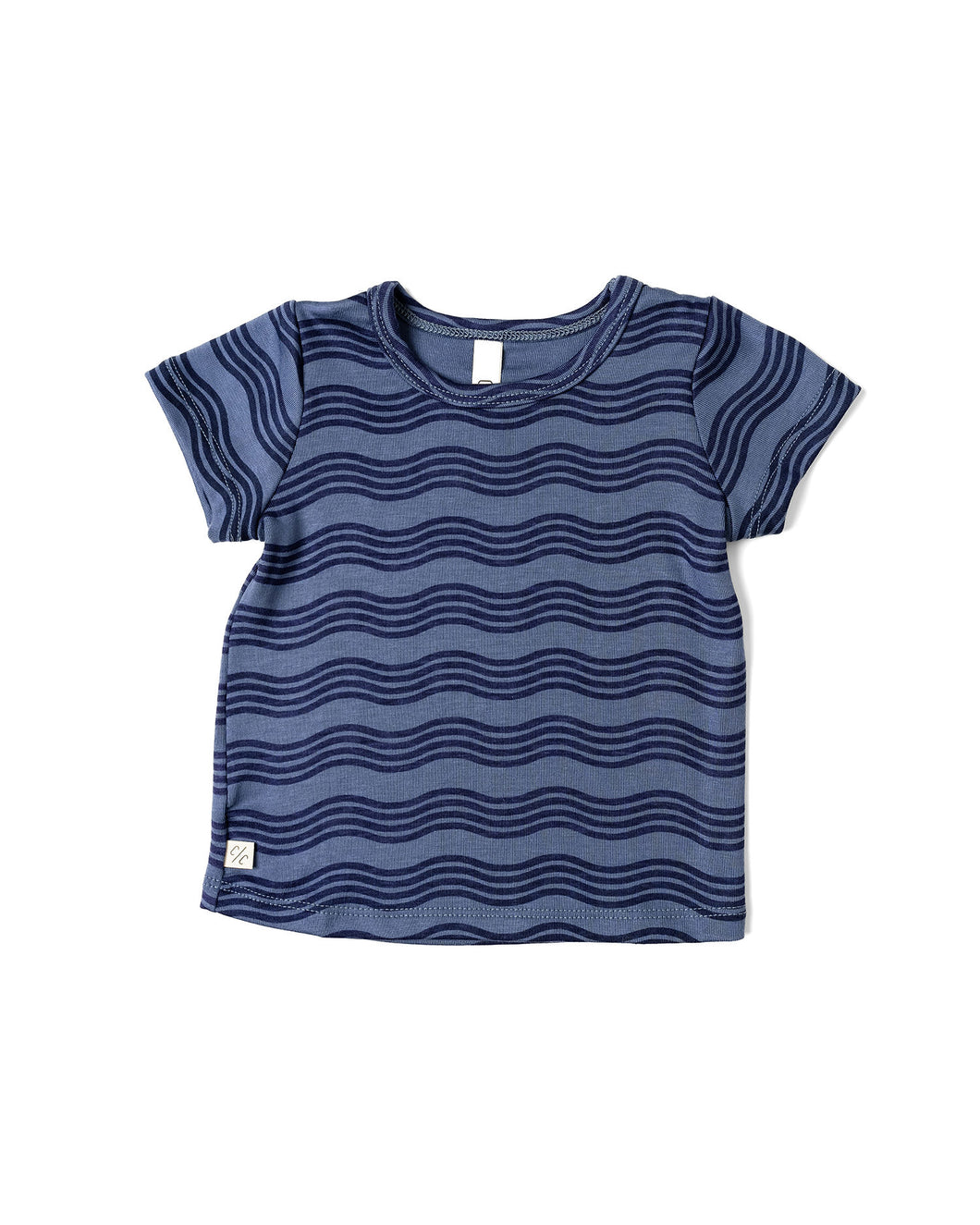 rib knit tee - wavy lines