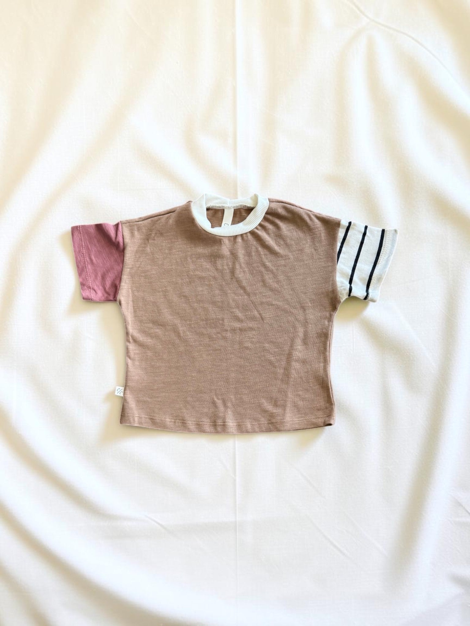 colorblock boxy tee - camel