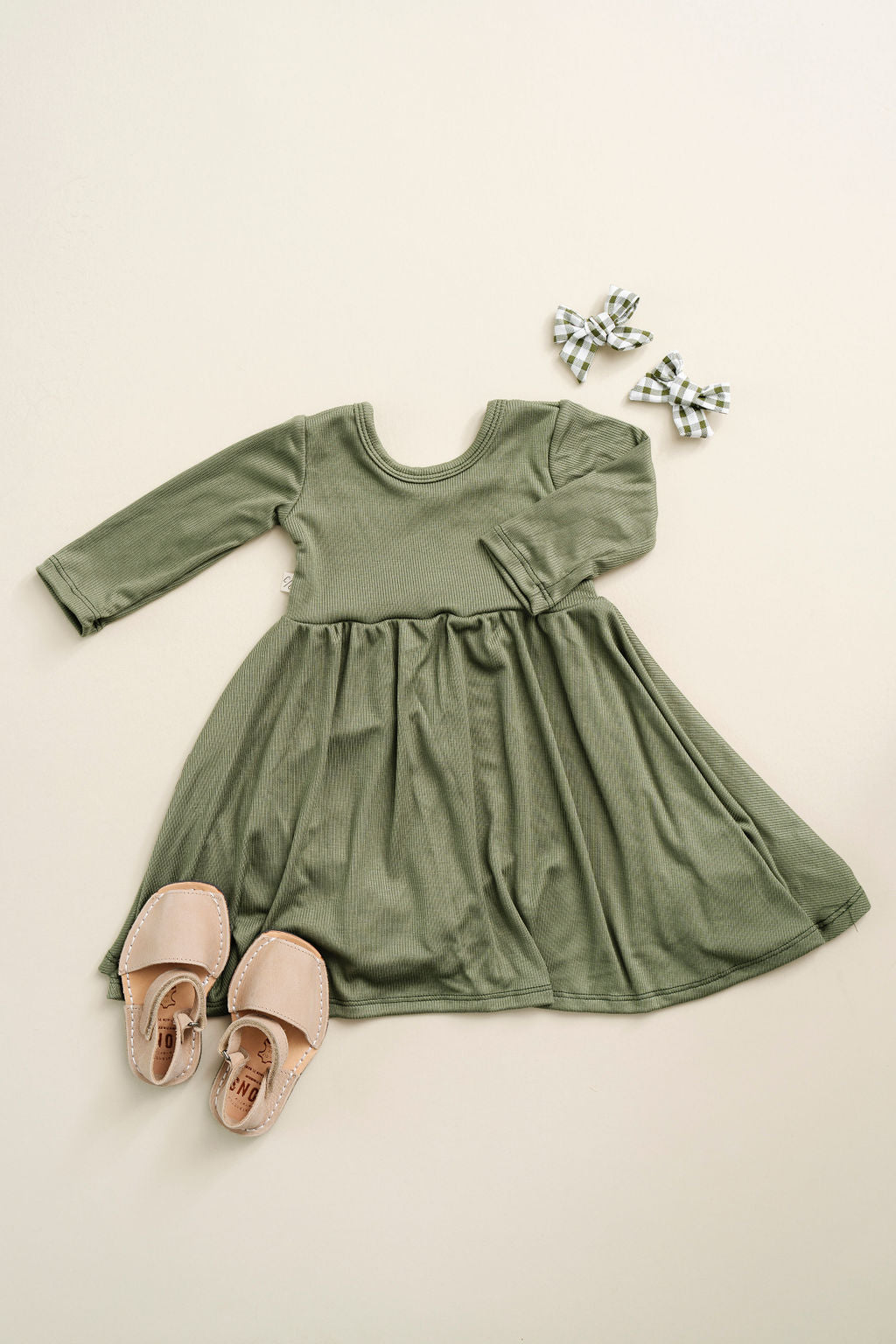 3/4 sleeve swing dress - palm