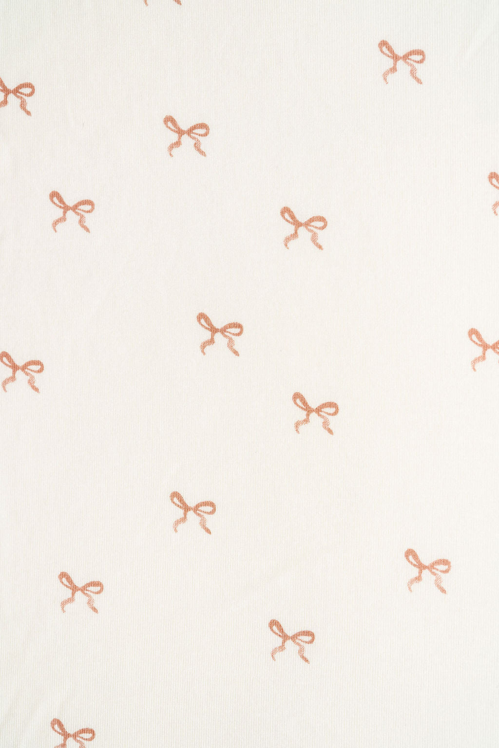 rib knit tee - classic bows - natural