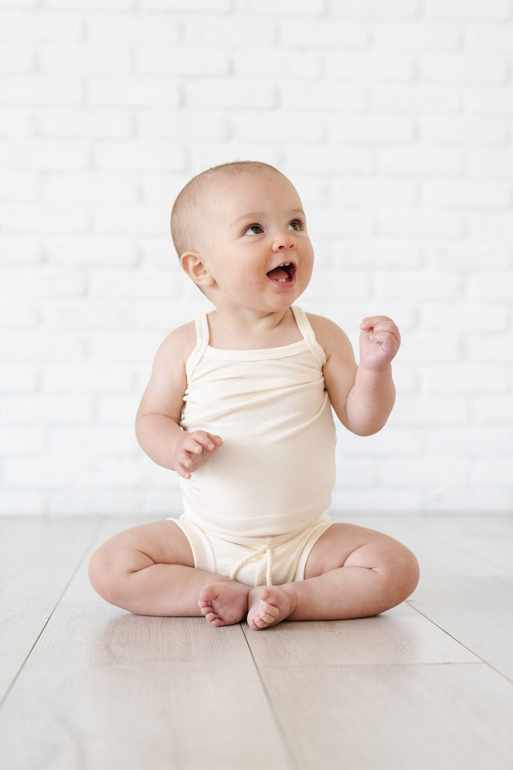 rib knit camisole - natural
