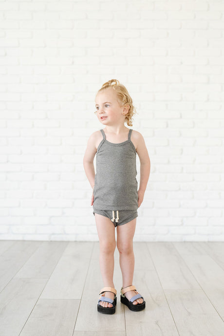rib knit bloomers - iron gray