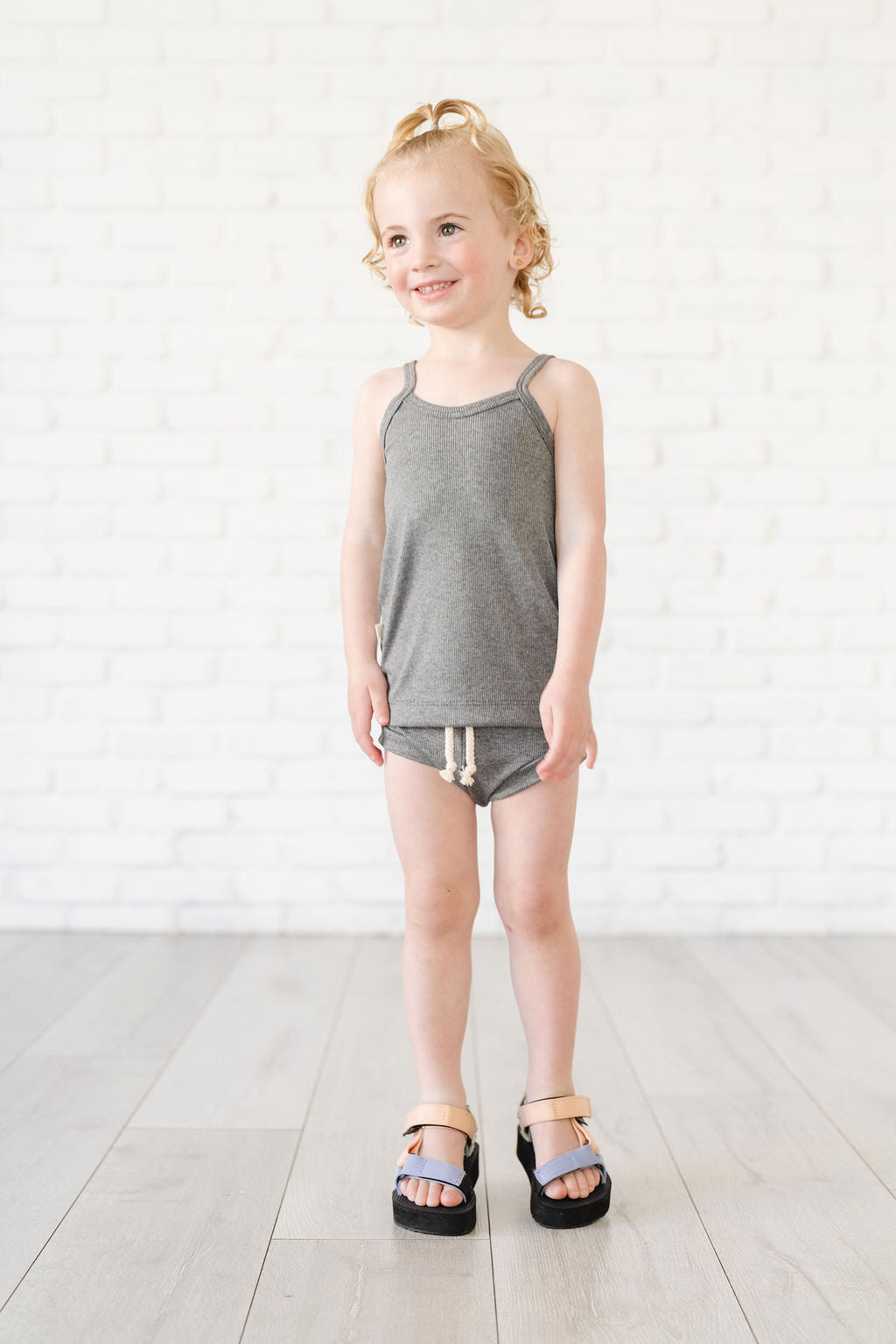 rib knit bloomers - iron gray