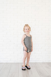 rib knit camisole - iron gray
