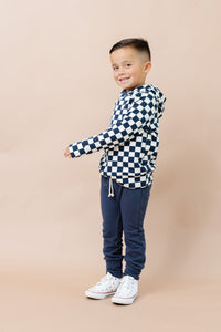 trademark raglan hoodie - polo blue checkerboard