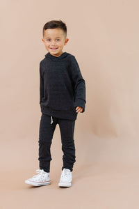 trademark raglan hoodie - heather black