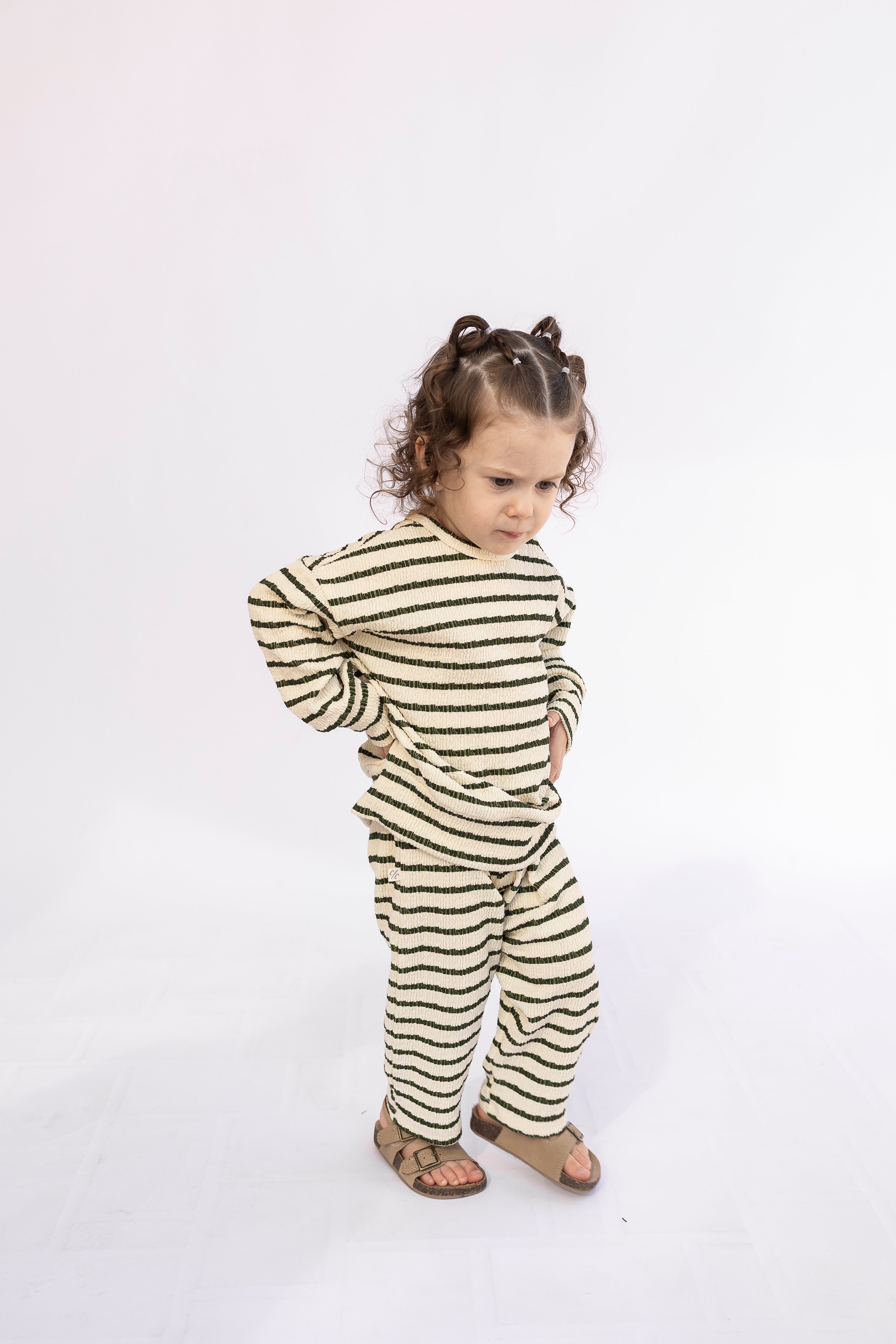 relaxed set - olive stripe