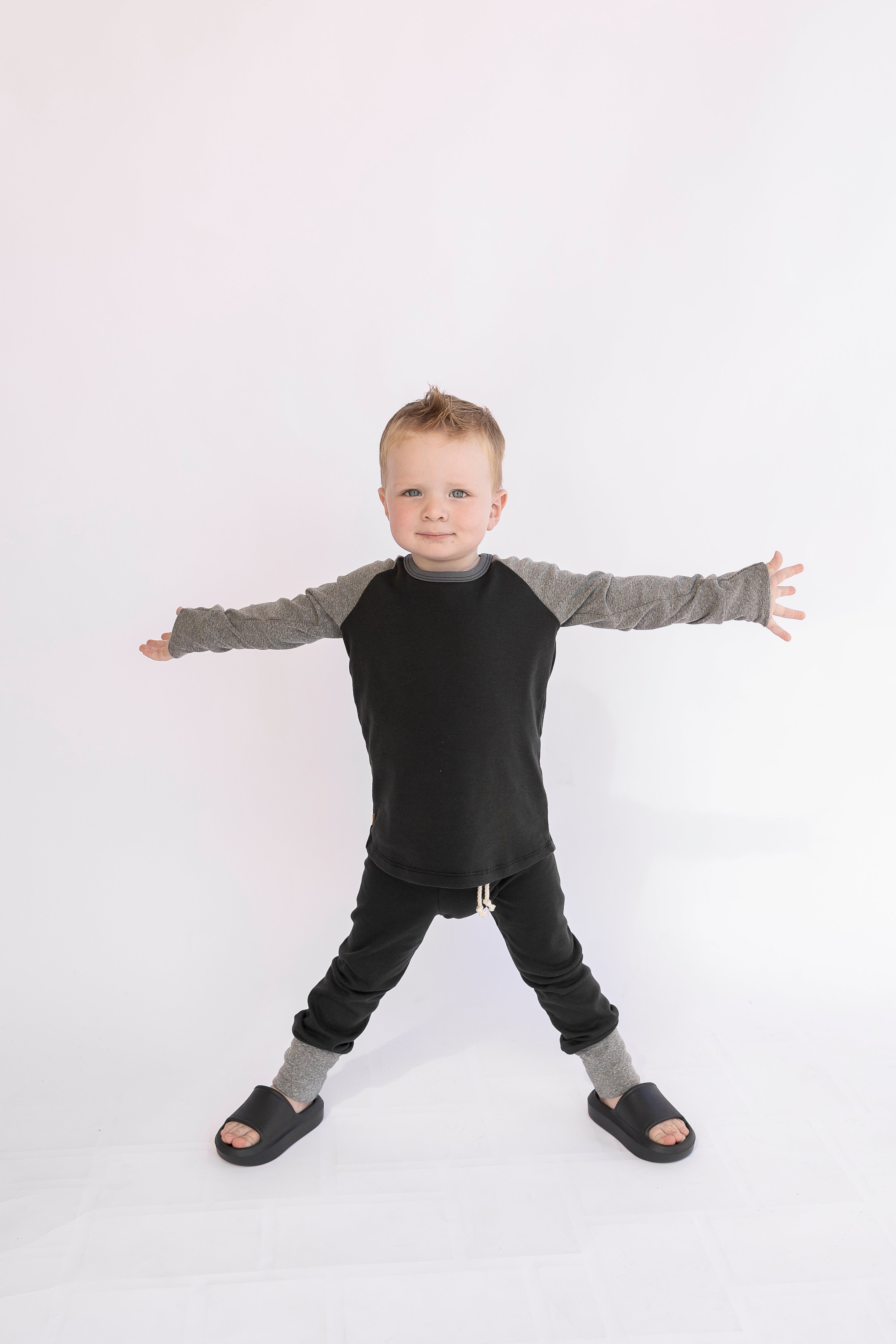 rib knit long sleeve tee - shade - heather gray