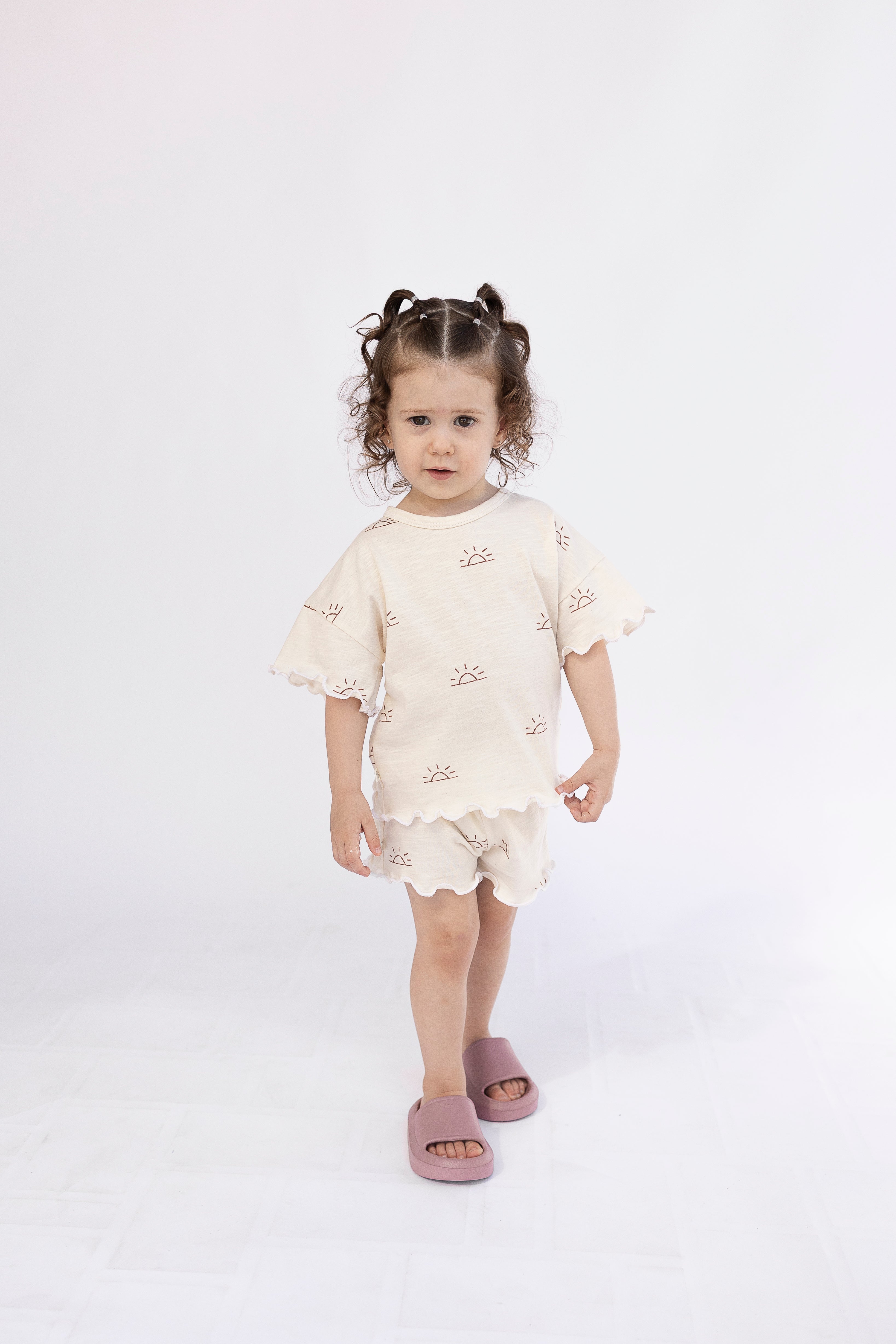 ruffle set - sunset on natural