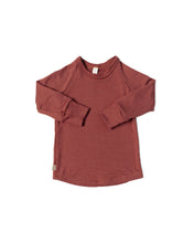 Load image into Gallery viewer, rib knit long sleeve tee - cordovan