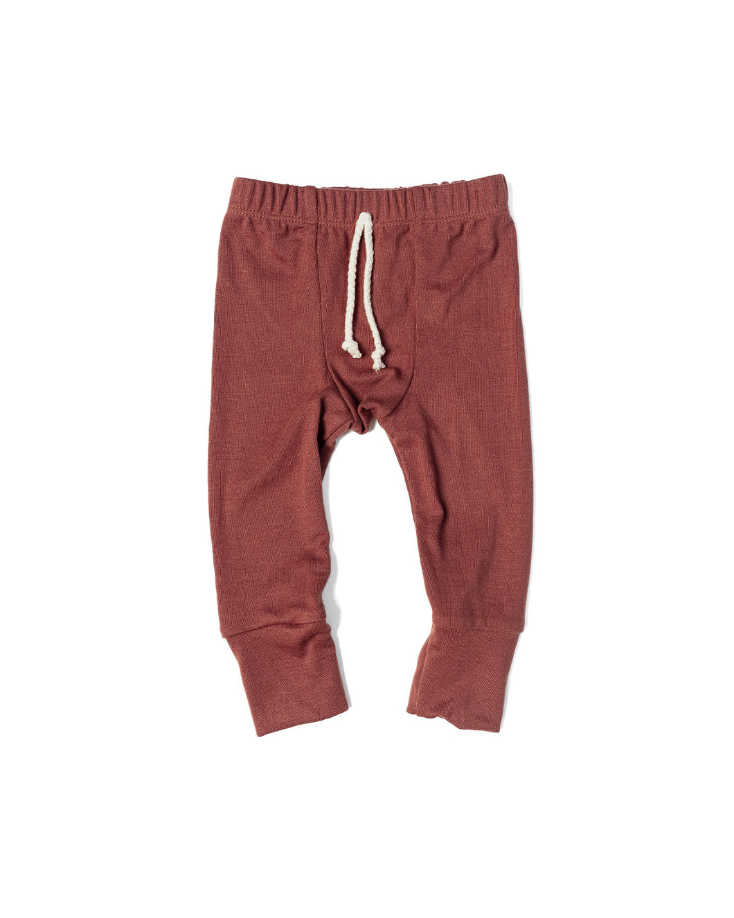 rib knit pant - cordovan