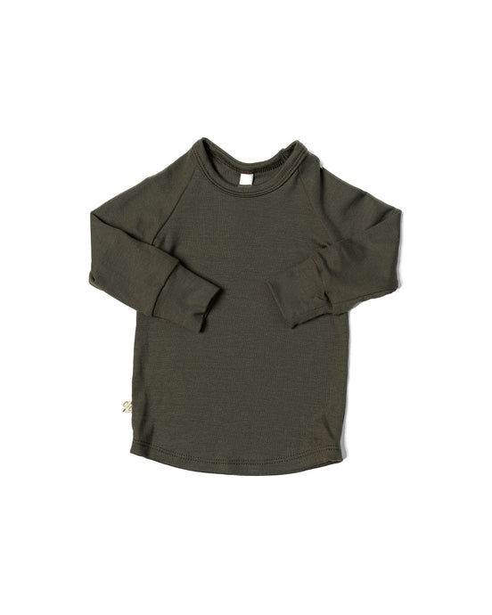 rib knit long sleeve tee - fraser fir
