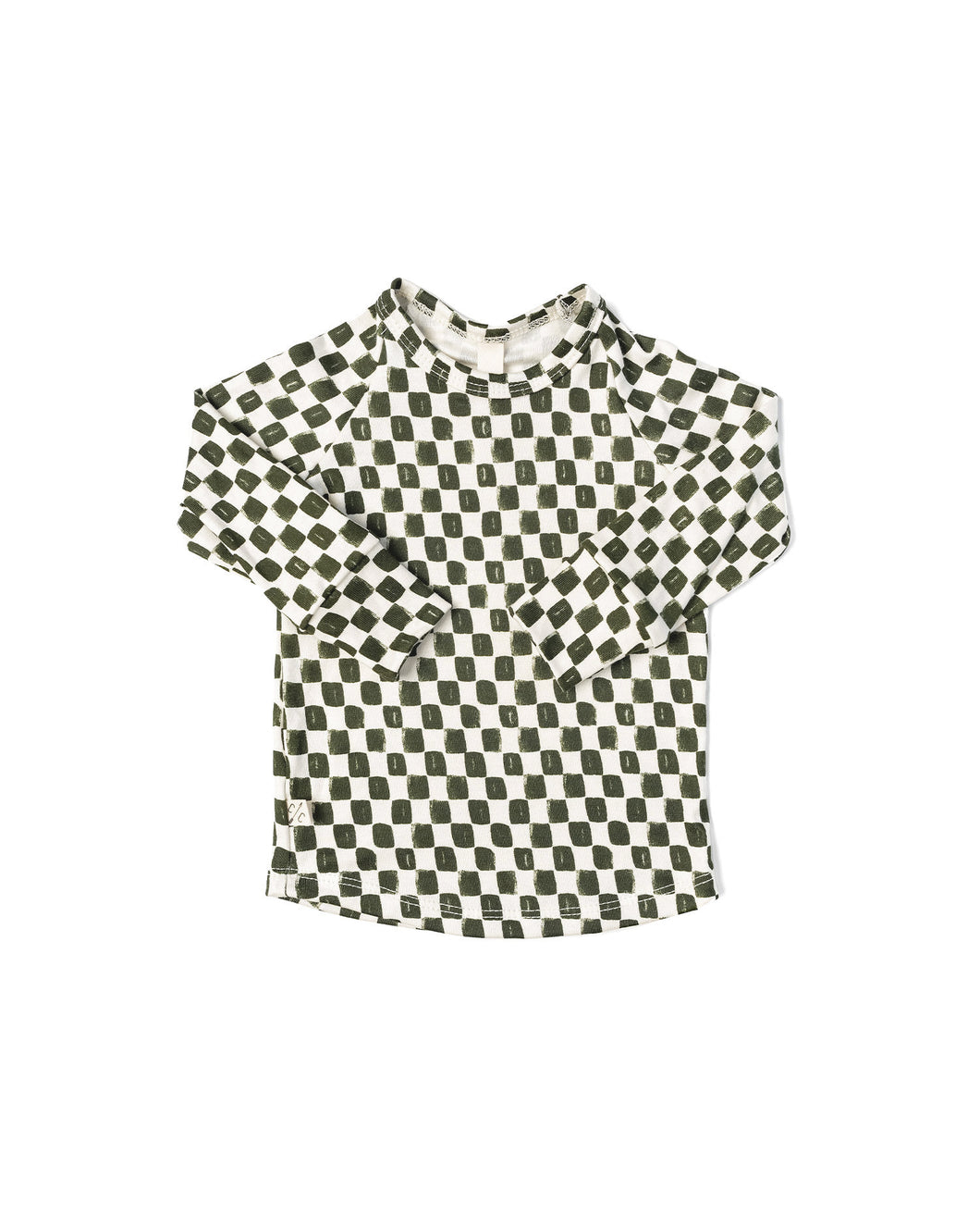 rib knit long sleeve tee - painted checkerboard