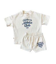 Load image into Gallery viewer, rib knit boy short set - cc athletic club on natural