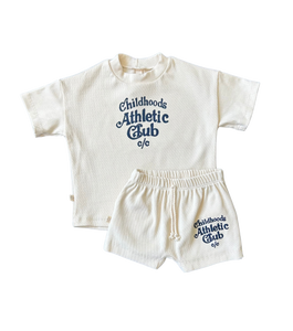 rib knit boy short set - cc athletic club on natural