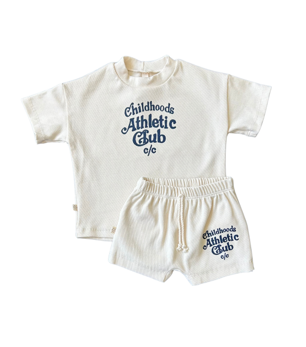 rib knit boy short set - cc athletic club on natural