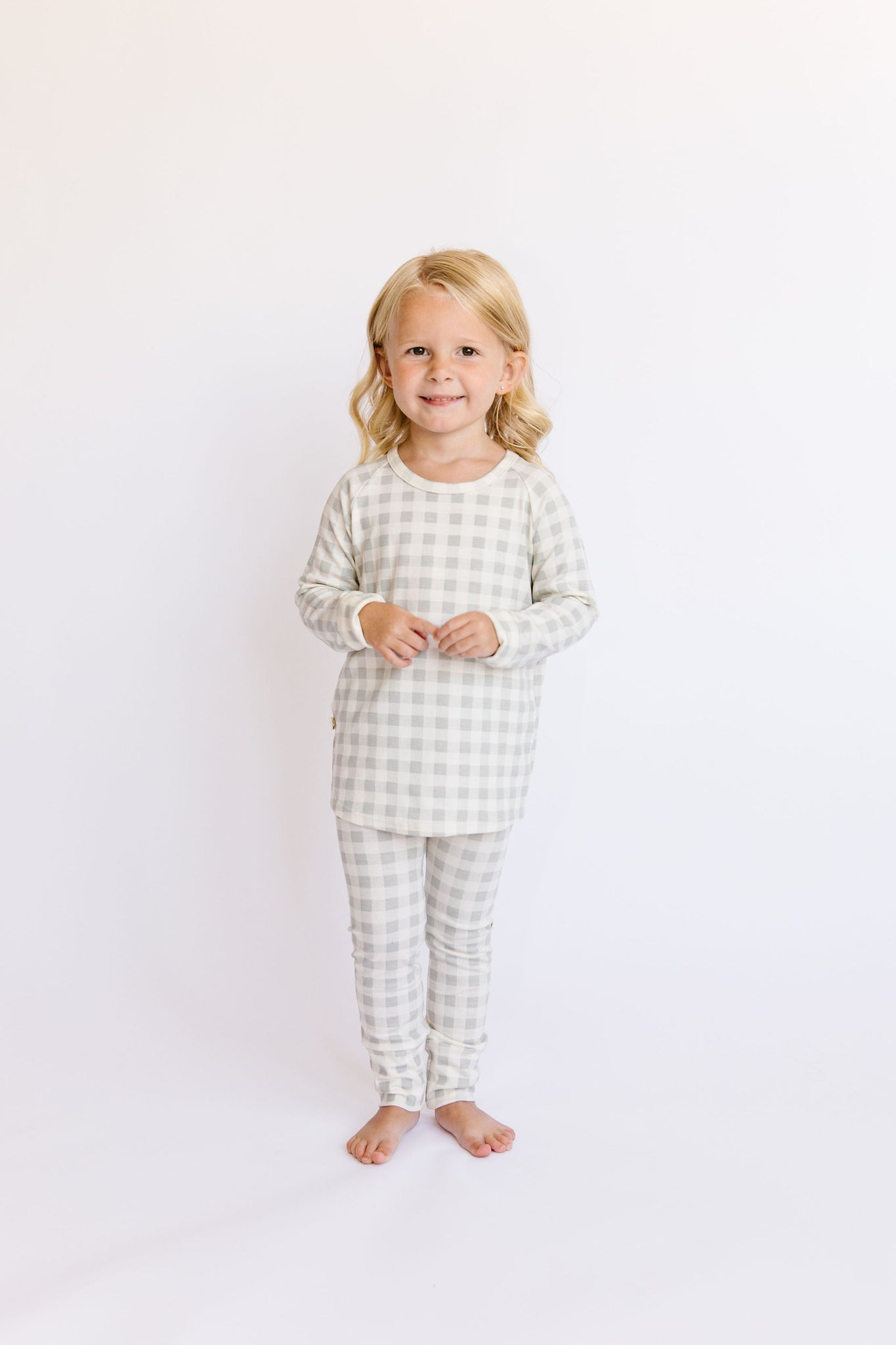 rib knit pant - gray plaid modal – Childhoods Clothing