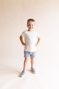 boy shorts - heather chambray stripe
