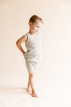 Load image into Gallery viewer, rib knit tank top - heather gray stripe