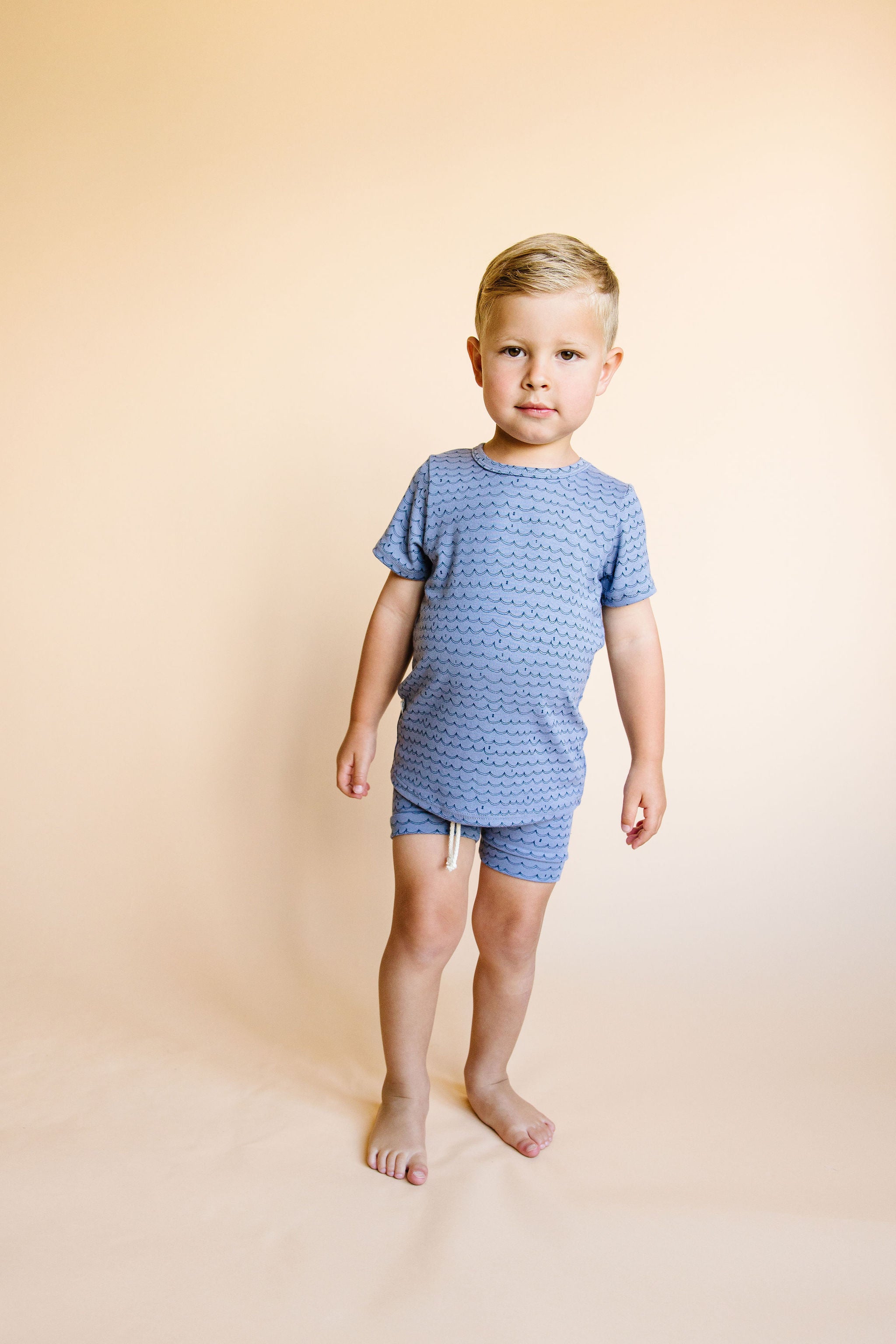 rib knit shorts CO - waves on ocean