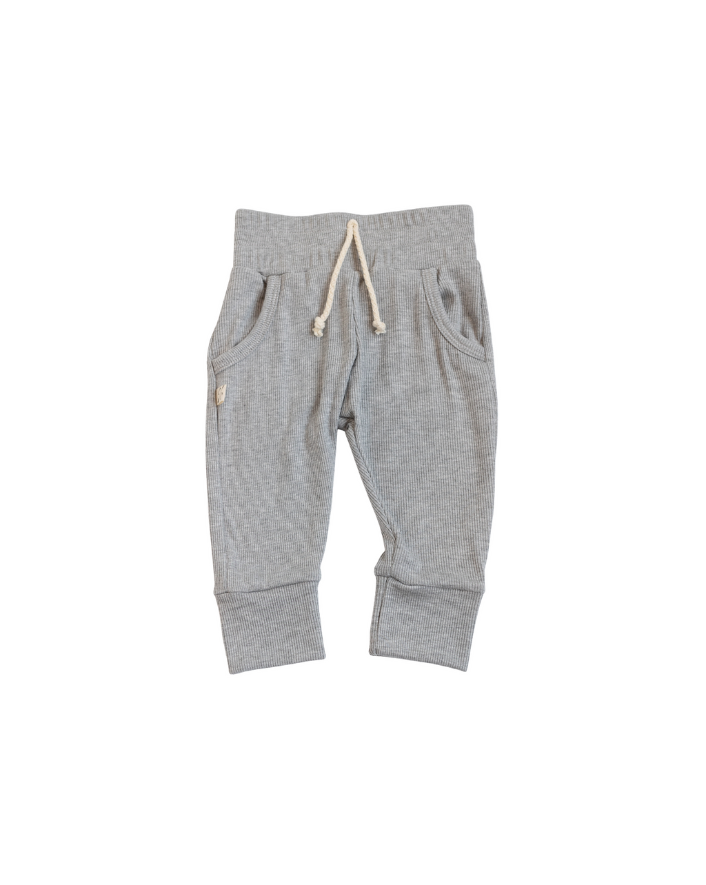 rib knit jogger - gray heather