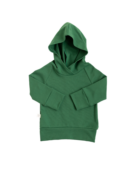 rib knit trademark hoodie - emerald