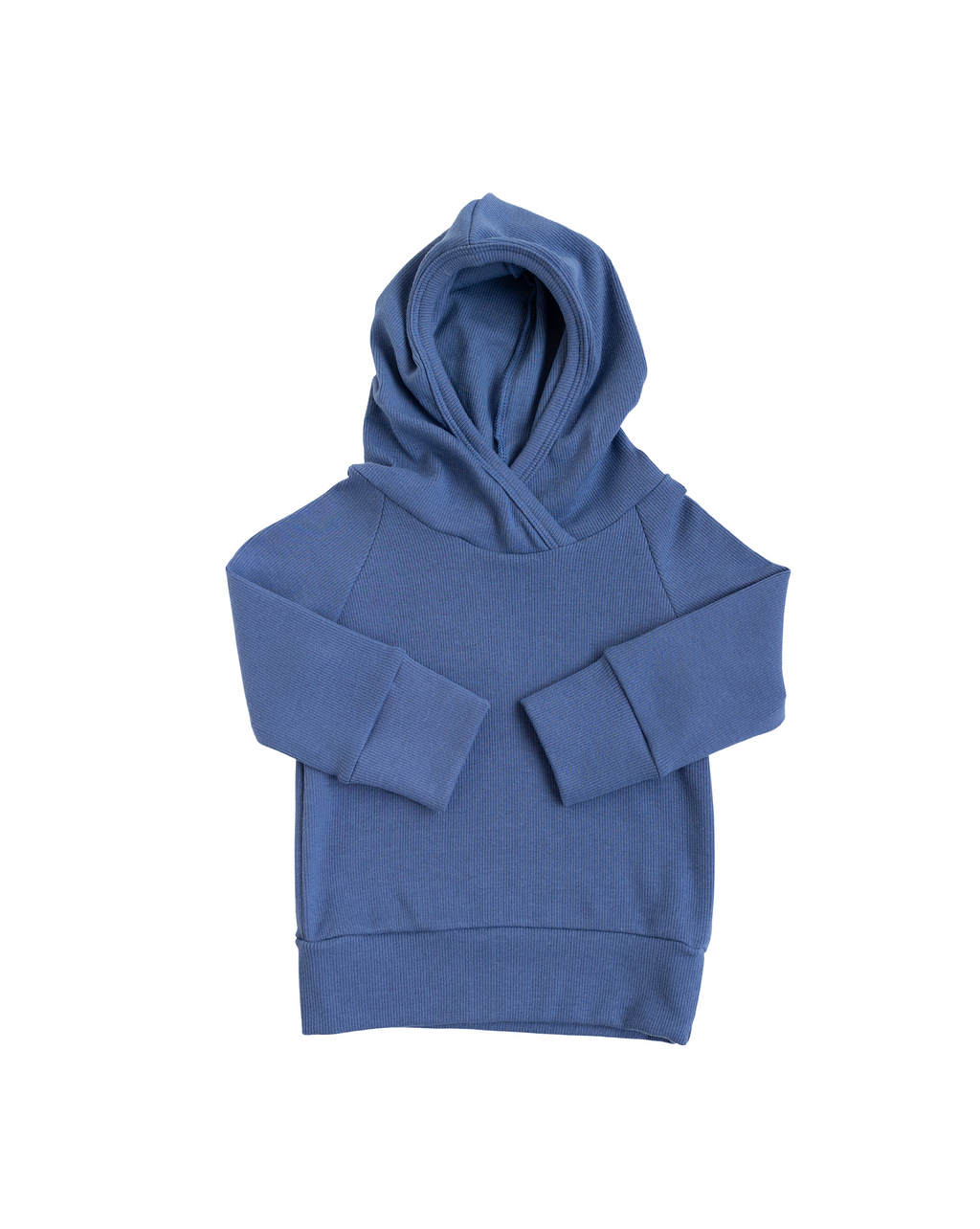 rib knit trademark hoodie - ink blue