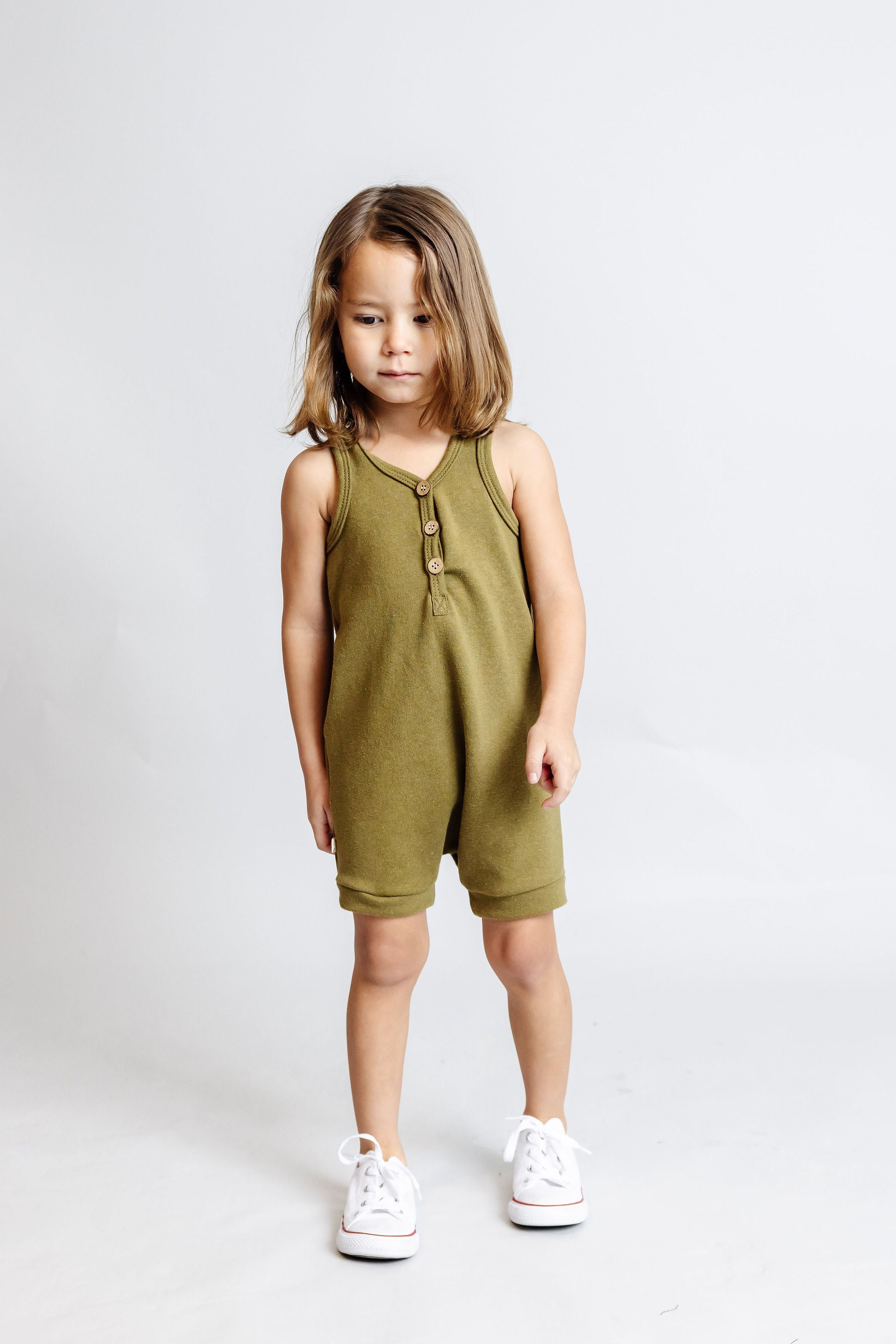 short tank romper - moss