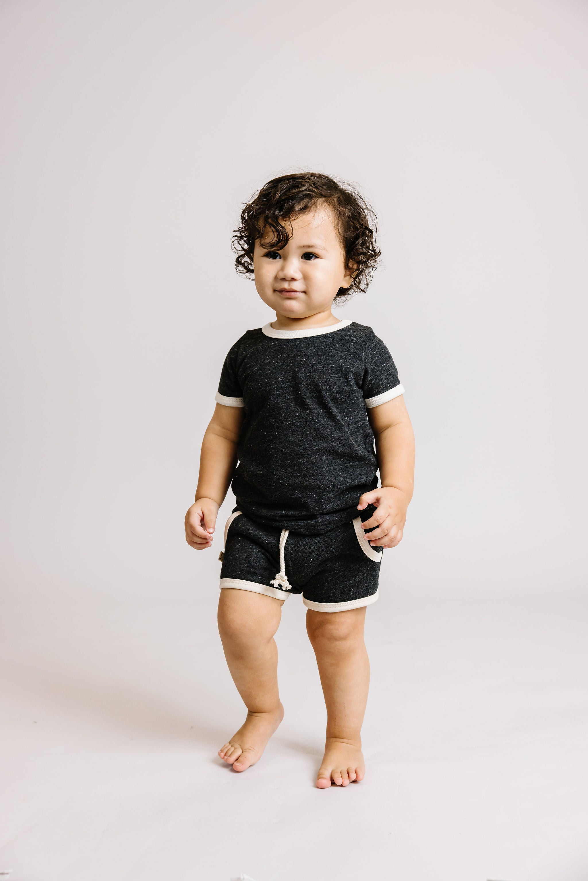 french terry retro short CO - onyx