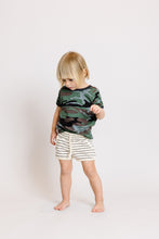 Load image into Gallery viewer, french terry retro short - natural stripe