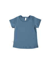 Load image into Gallery viewer, rib knit tee - pigeon blue