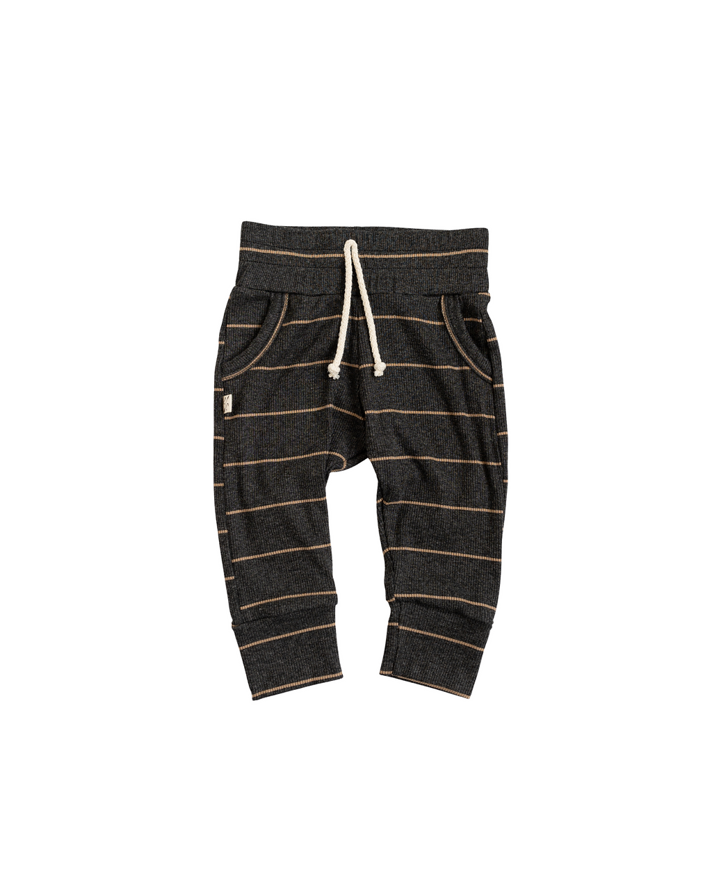 rib knit jogger - anthracite sand stripe