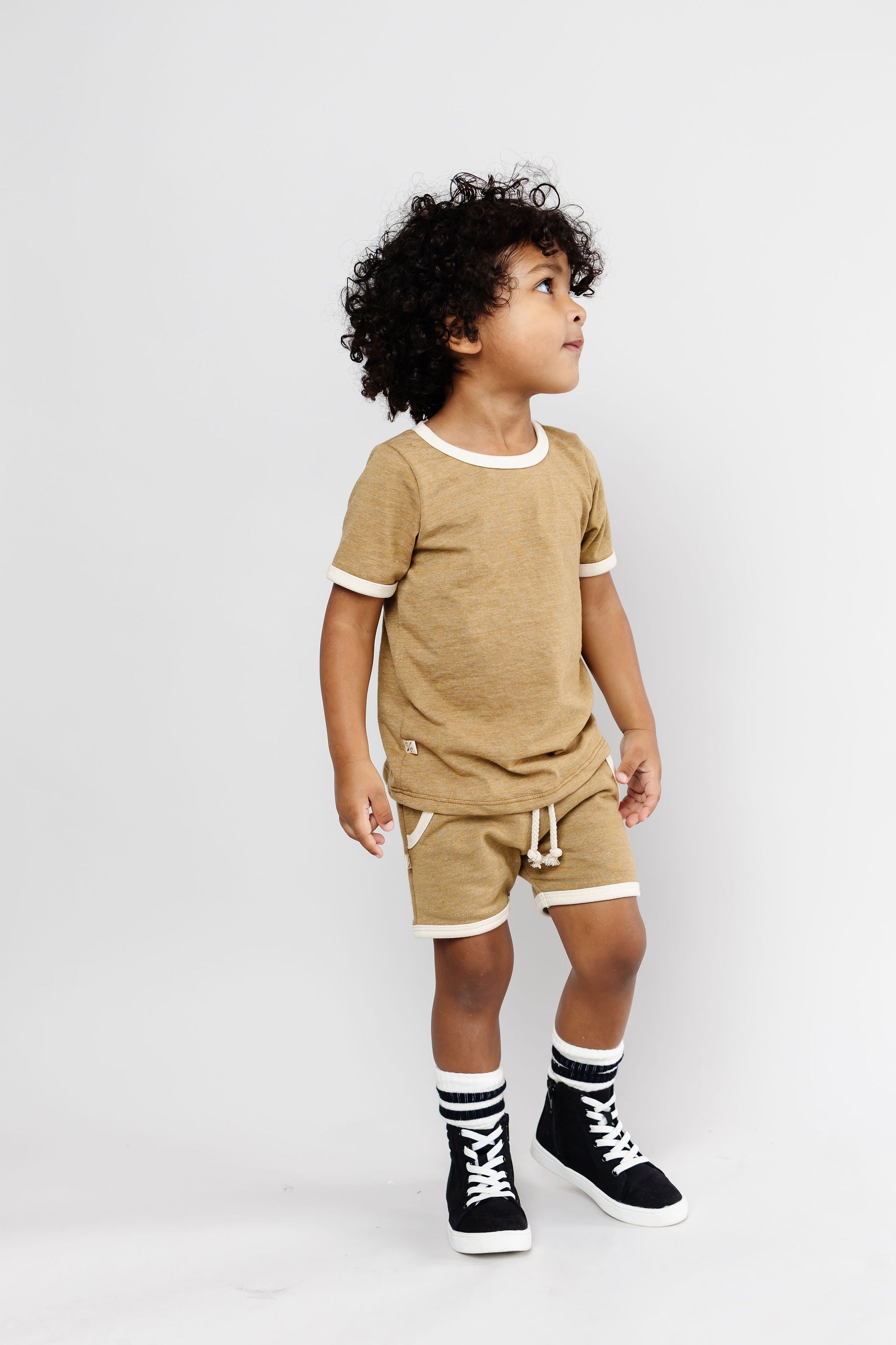 french terry retro short CO - ochre