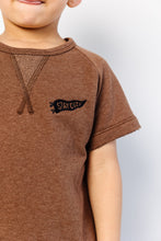 Load image into Gallery viewer, short sleeve crew - stay cozy pennant on mocha