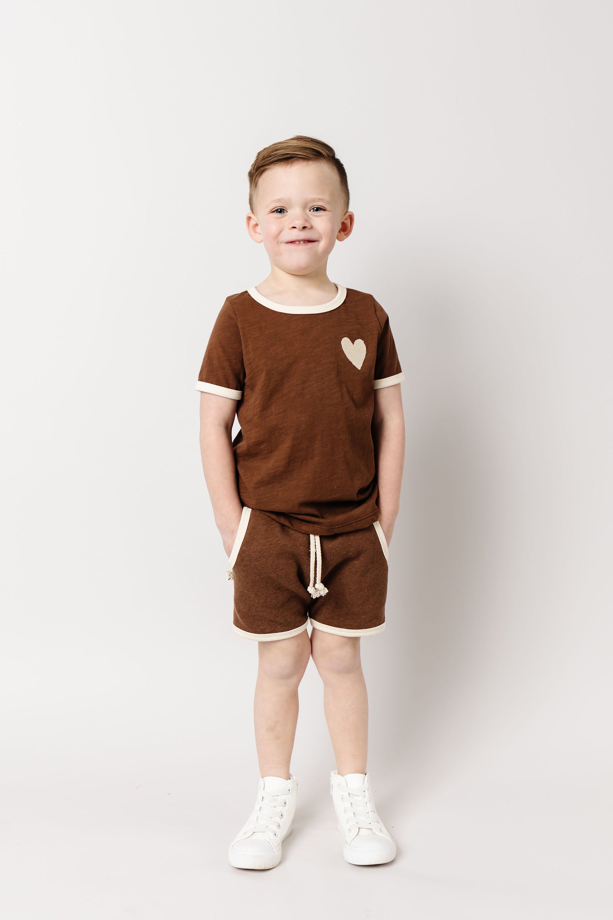 french terry retro short CO - mocha