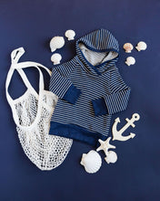 Load image into Gallery viewer, trademark raglan hoodie - nautical stripe