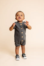Load image into Gallery viewer, rolled sleeve romper - midnight