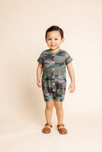 Load image into Gallery viewer, rolled sleeve romper - classic camo