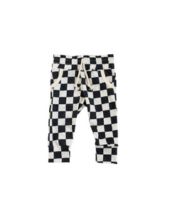 slub jogger - black checkerboard
