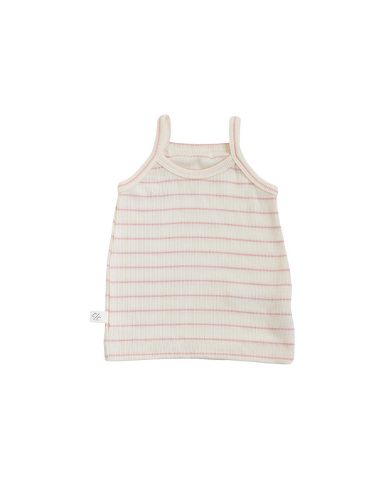 rib knit camisole - wide peony stripe