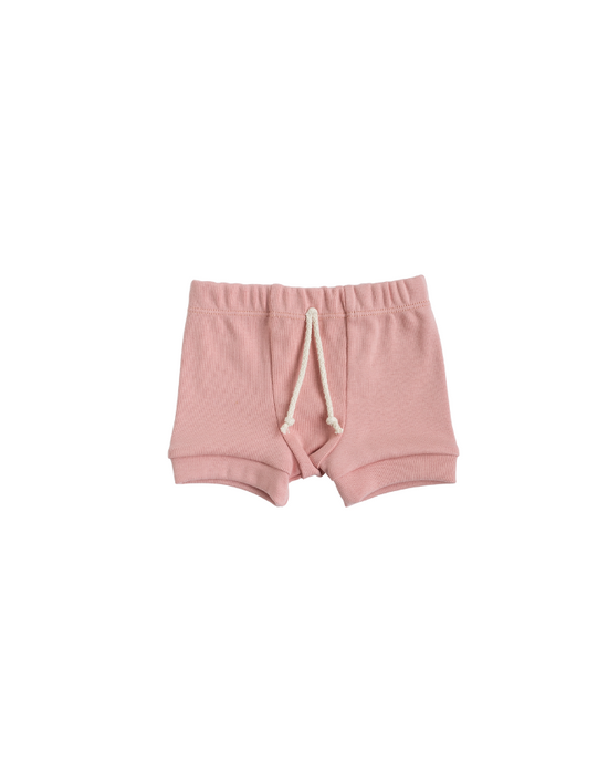 rib knit shorts - camellia