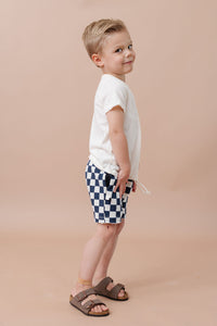 boy shorts - polo blue checkerboard