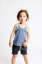 Load image into Gallery viewer, ringer tank top - magical on steel blue