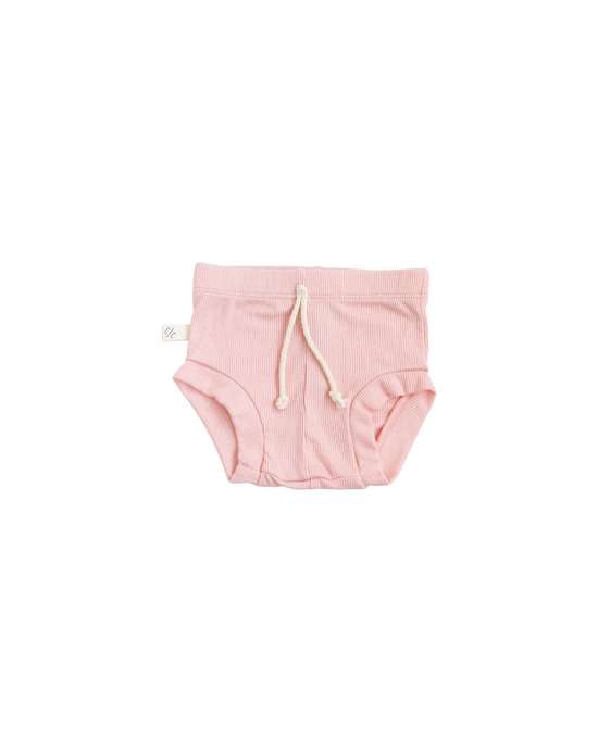 rib knit bloomers - peony