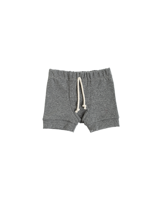 rib knit shorts - heather gray